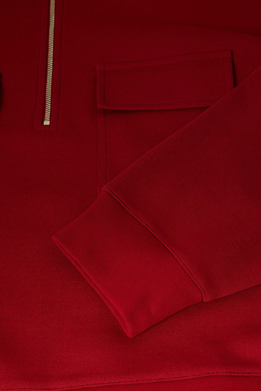 Dark Red Funnel Quarter Zip Sweat