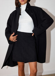 Funnel Neck Cocoon Coat
