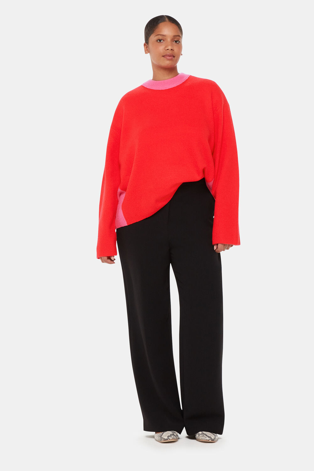 Colour block Crew Neck Knit