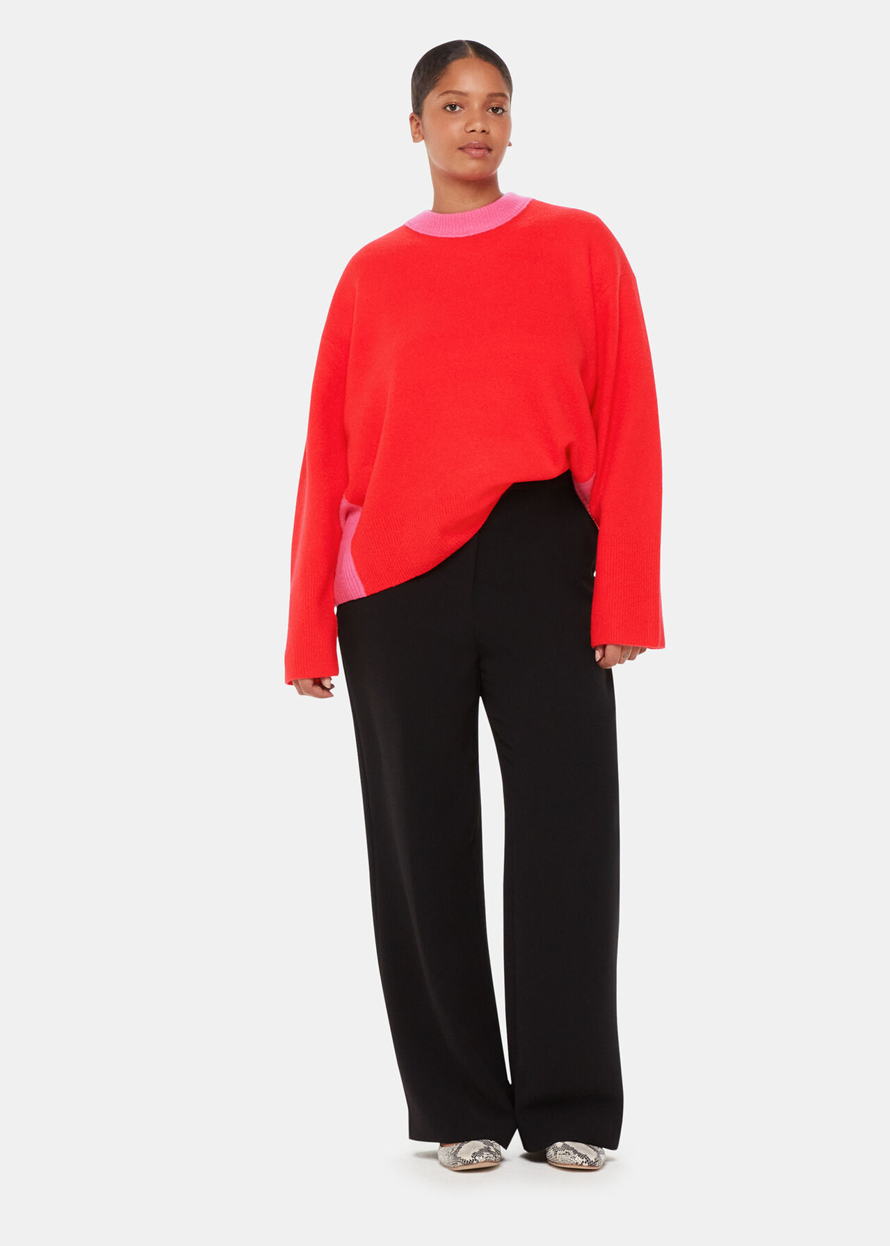 Colour block Crew Neck Knit
