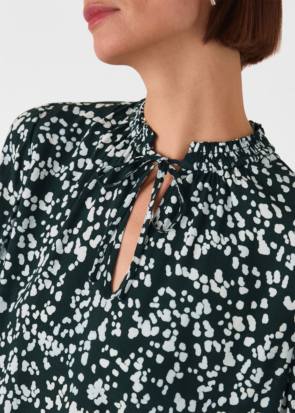 Animal Tie Neck Blouse