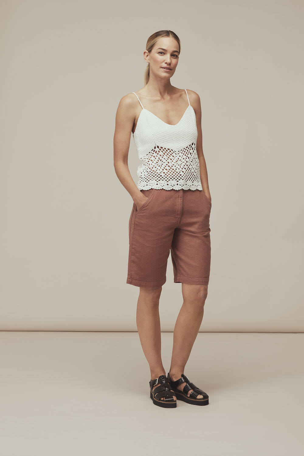 Strappy Crochet Knit Top
