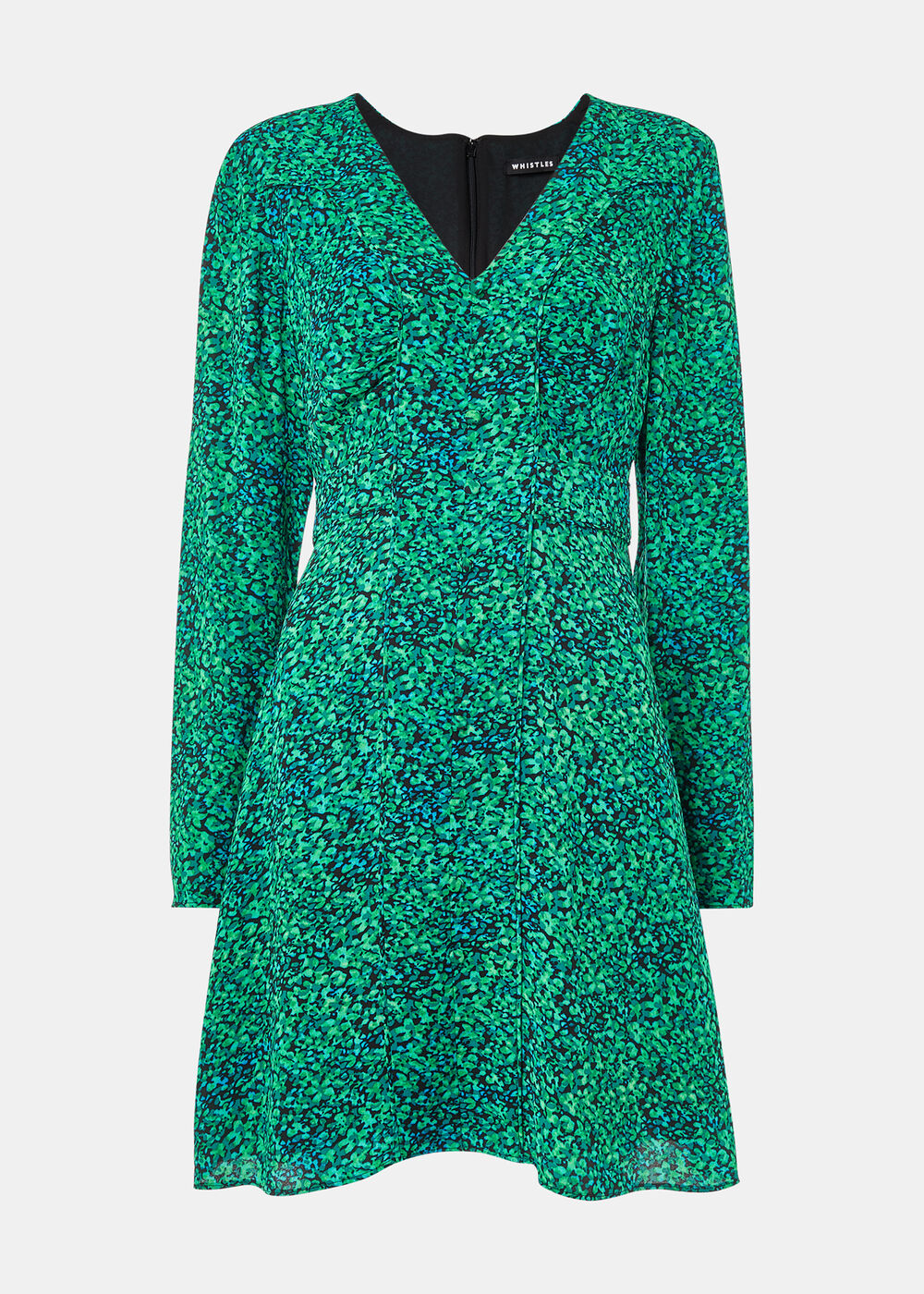 Green/Multi Dappled Floral Lori Dress | WHISTLES | Whistles UK |