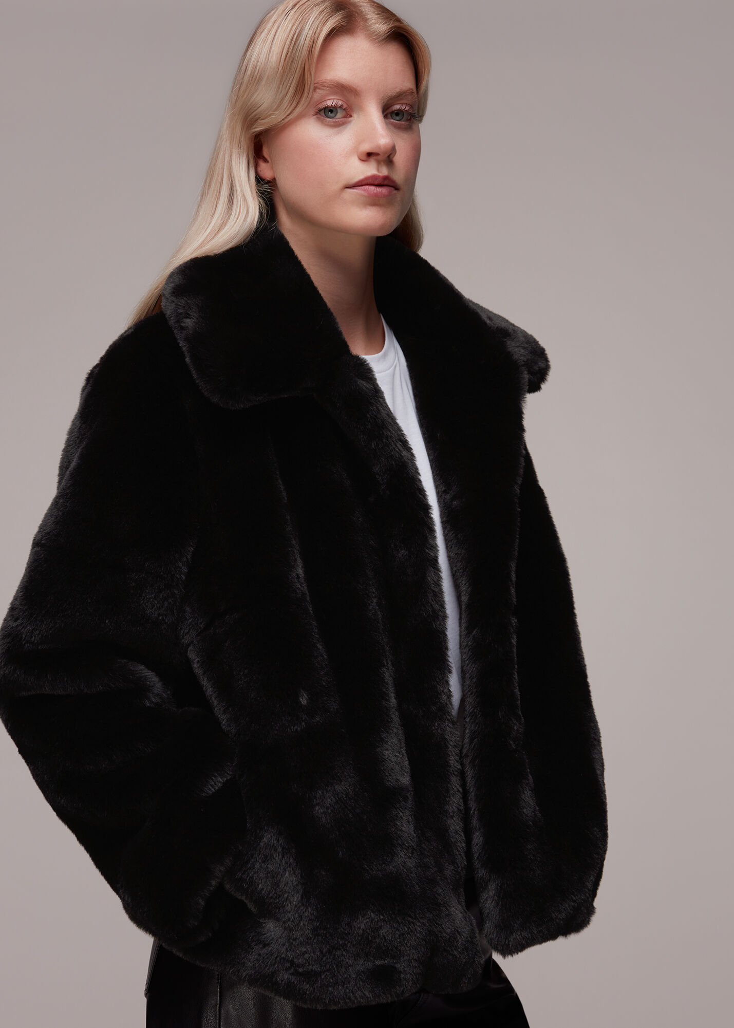 Womens Clothing Coats Fur coats Whistles Denim Hema Shearling Coat 
