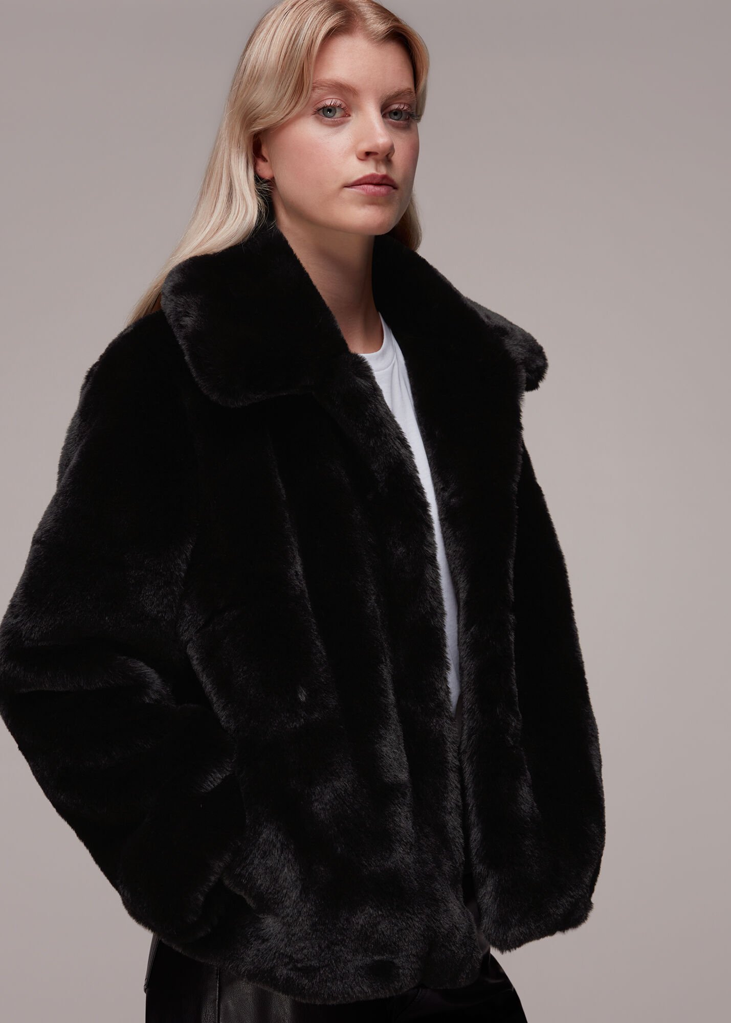 Luscious Black Fox Fur Coat Knee Length