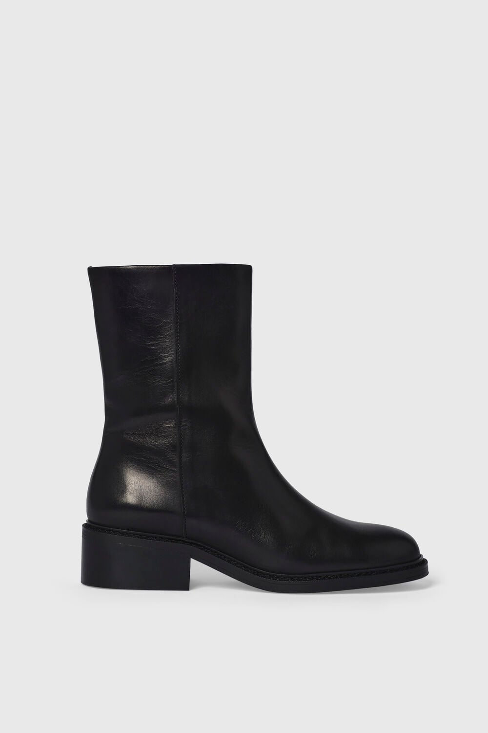 Black Clean Leather Chelsea Boot