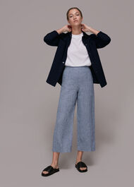 Chambray Linen Cropped Trouser