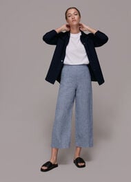 Chambray Linen Cropped Trouser