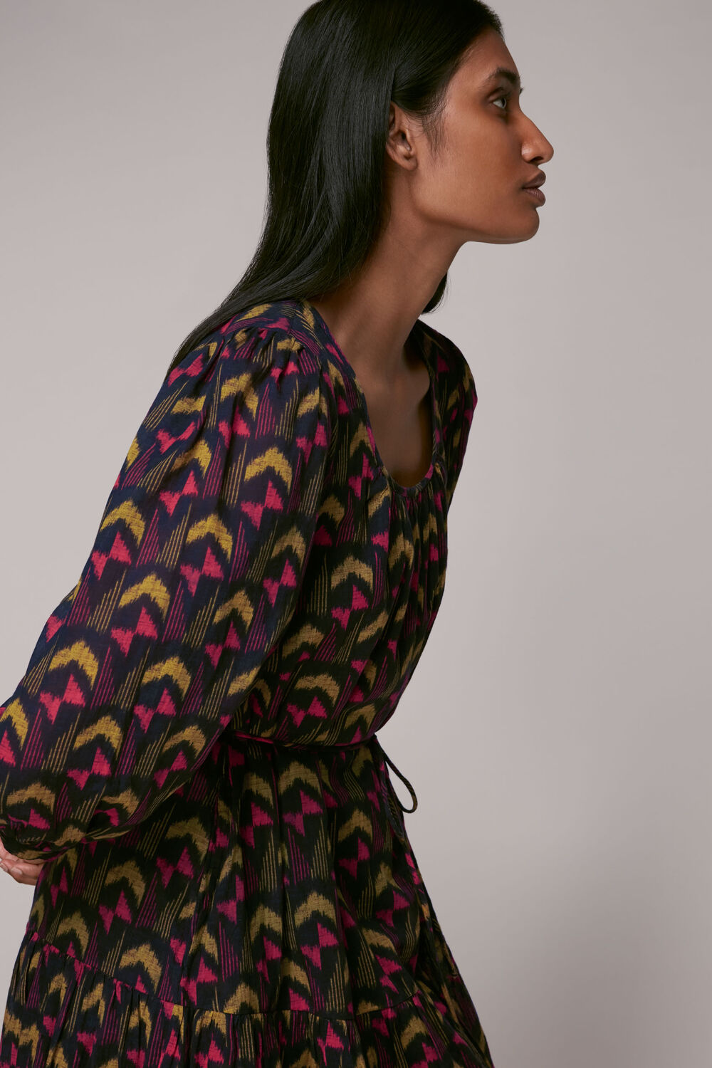 Geometric Ikat Trapeze Dress