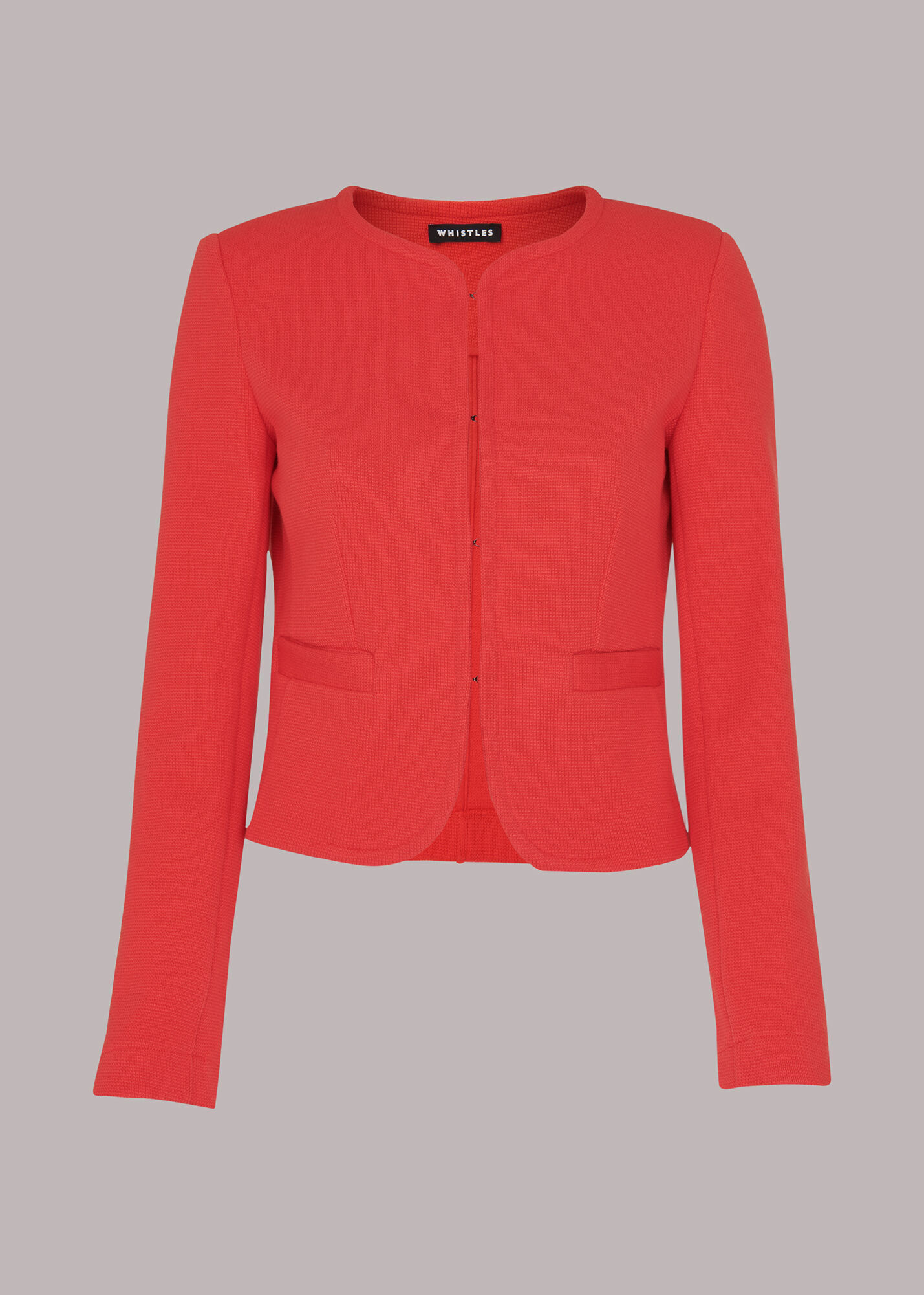 Collarless Jersey Jacket
