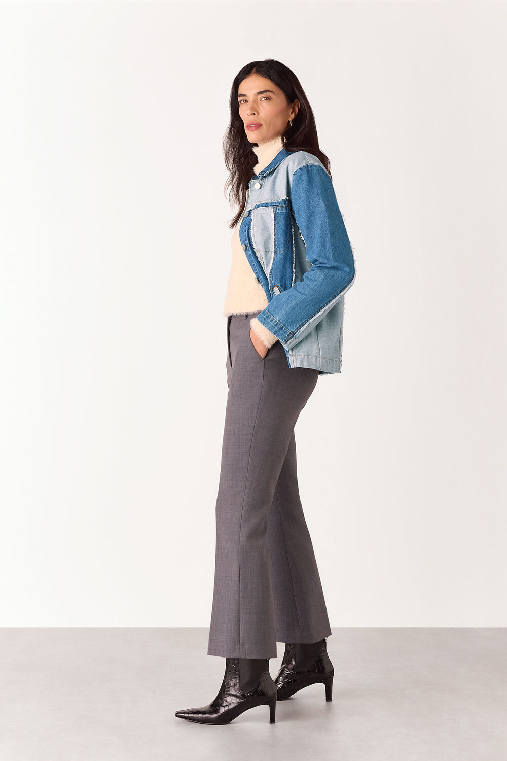 Denim Vertical Stripe Jacket