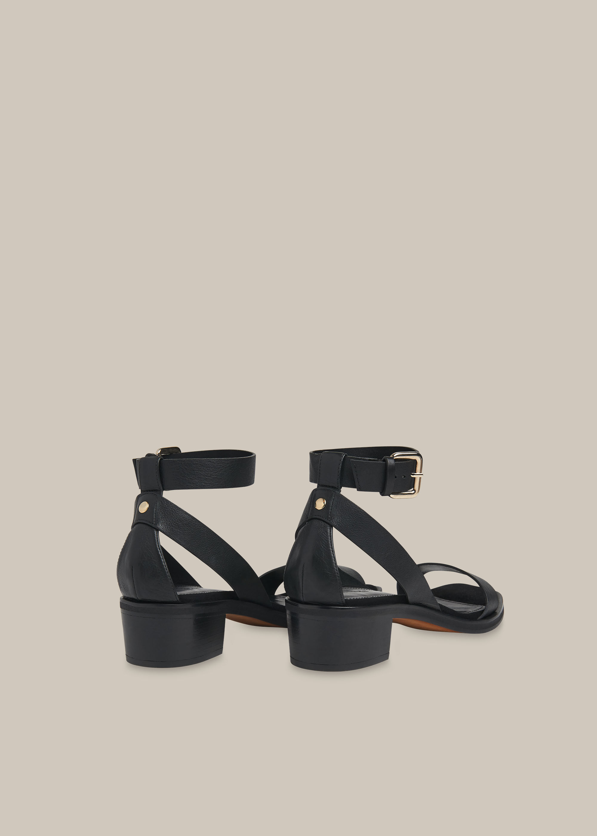 Mid block heel best sale sandals black