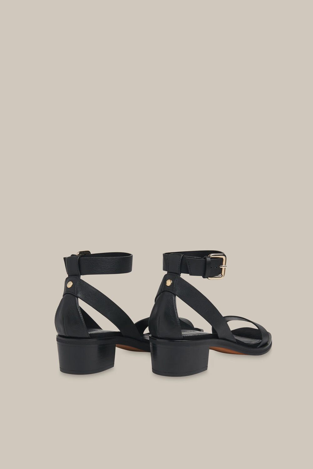 Black Campbell Mid Block Sandal
