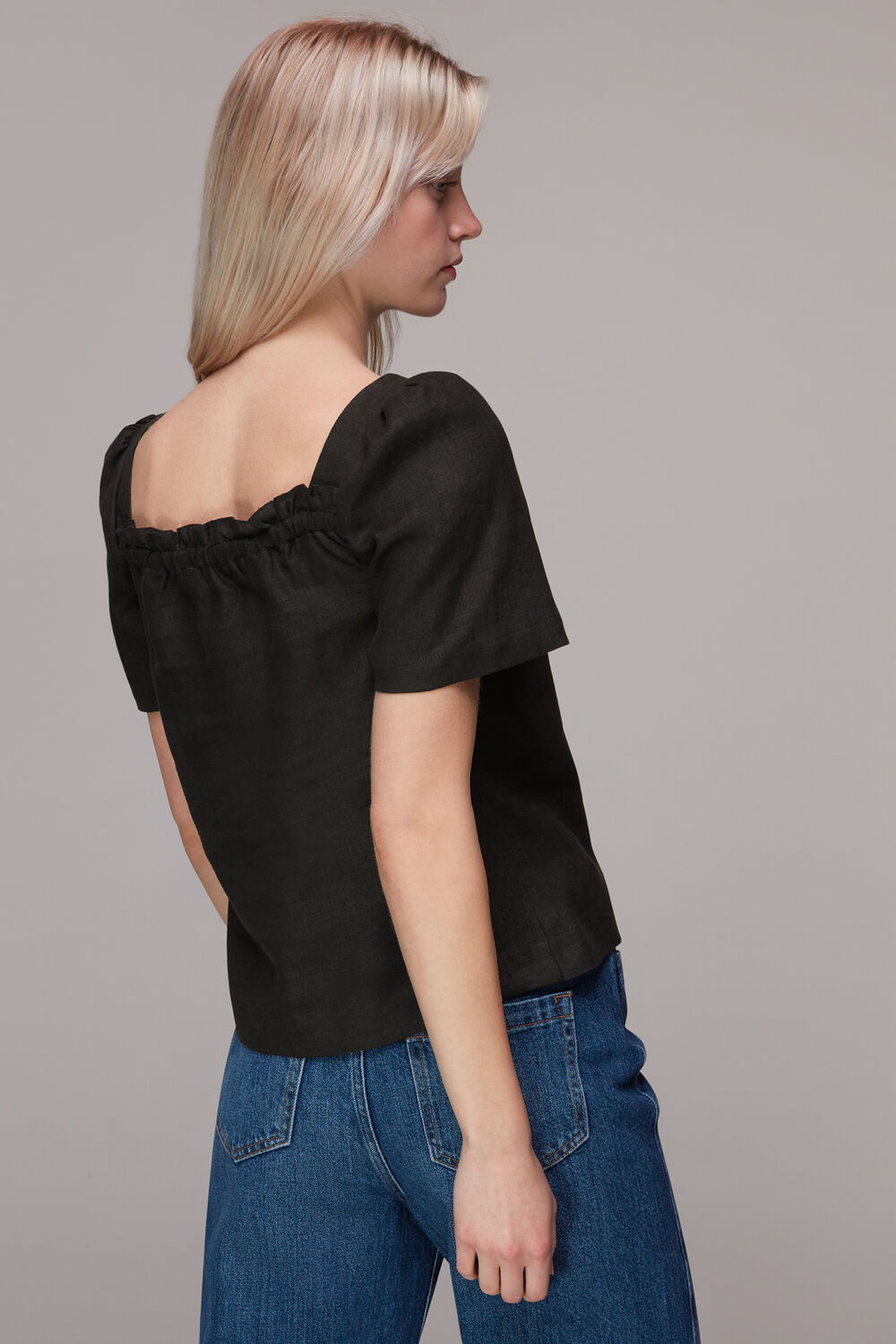 Square Neck Linen Top
