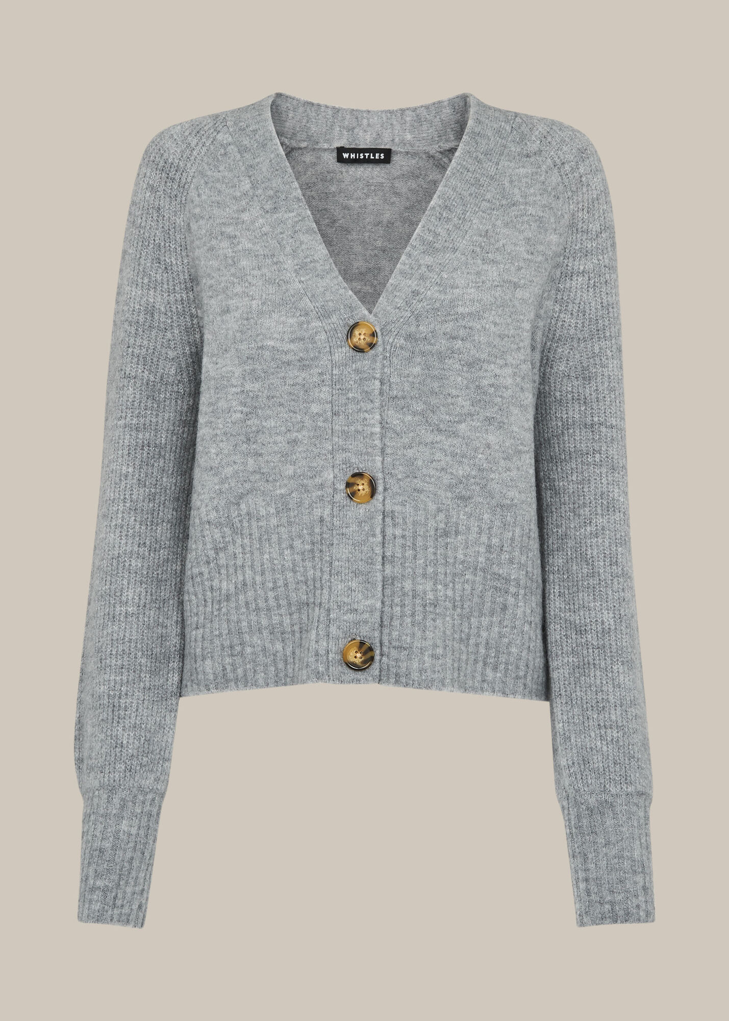 Grey Full Sleeve Knitted Cardigan | WHISTLES