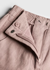 Petite Linen Barrel Leg Trouser