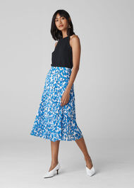 Cordillia Print Pleated Skirt White/Multi