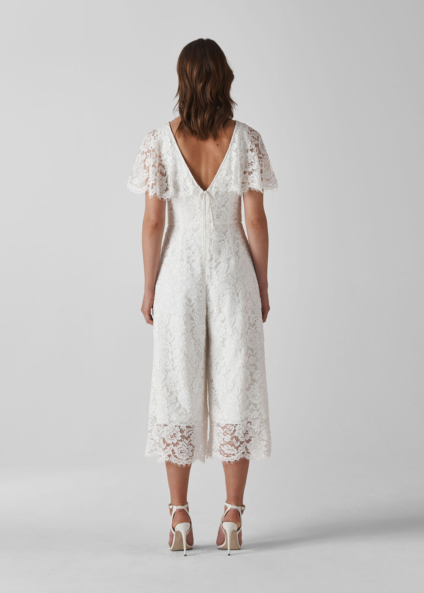 Victoria Lace Wedding Jumpsuit, Ivory WHISTLES