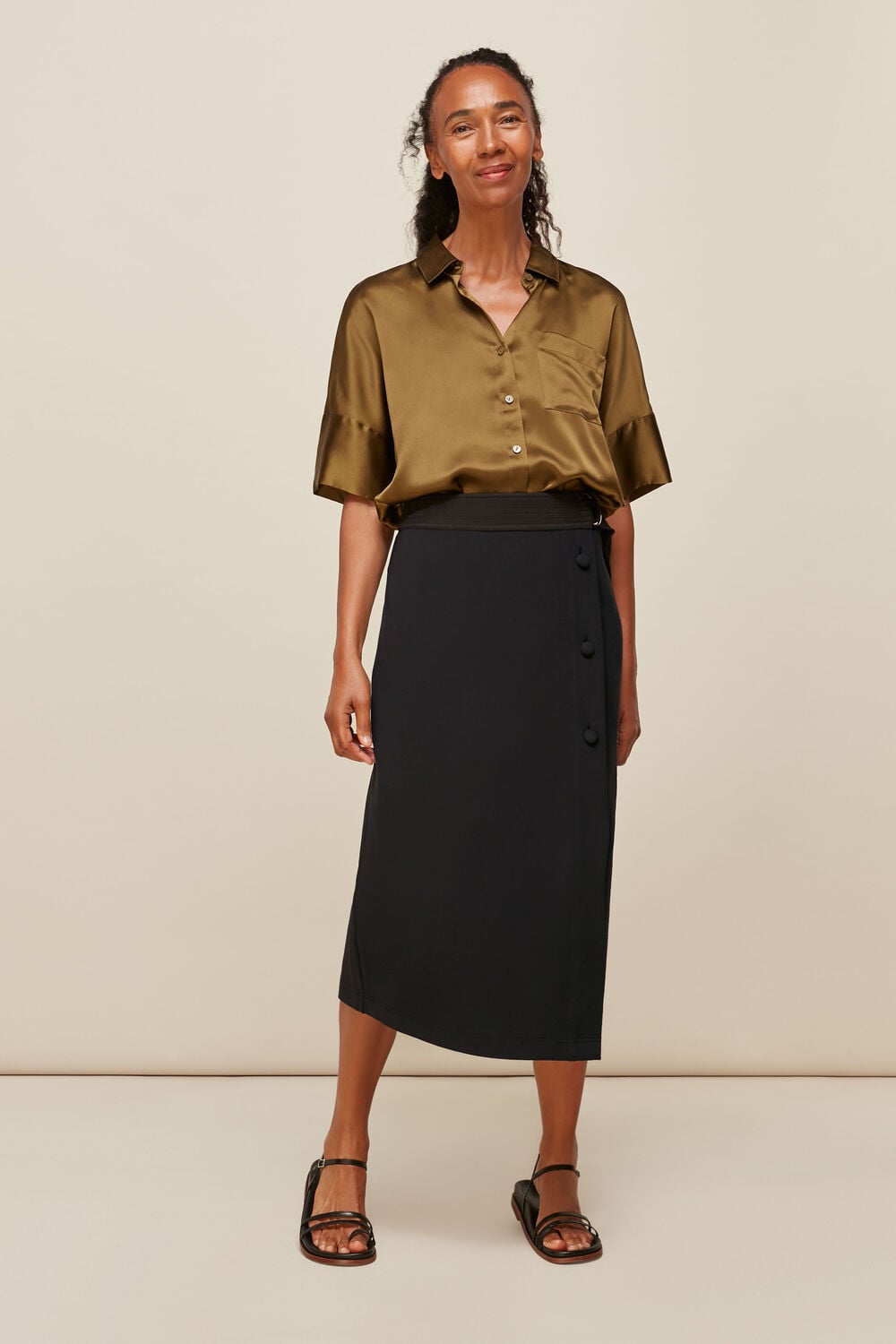 Belted Ponte Wrap Skirt