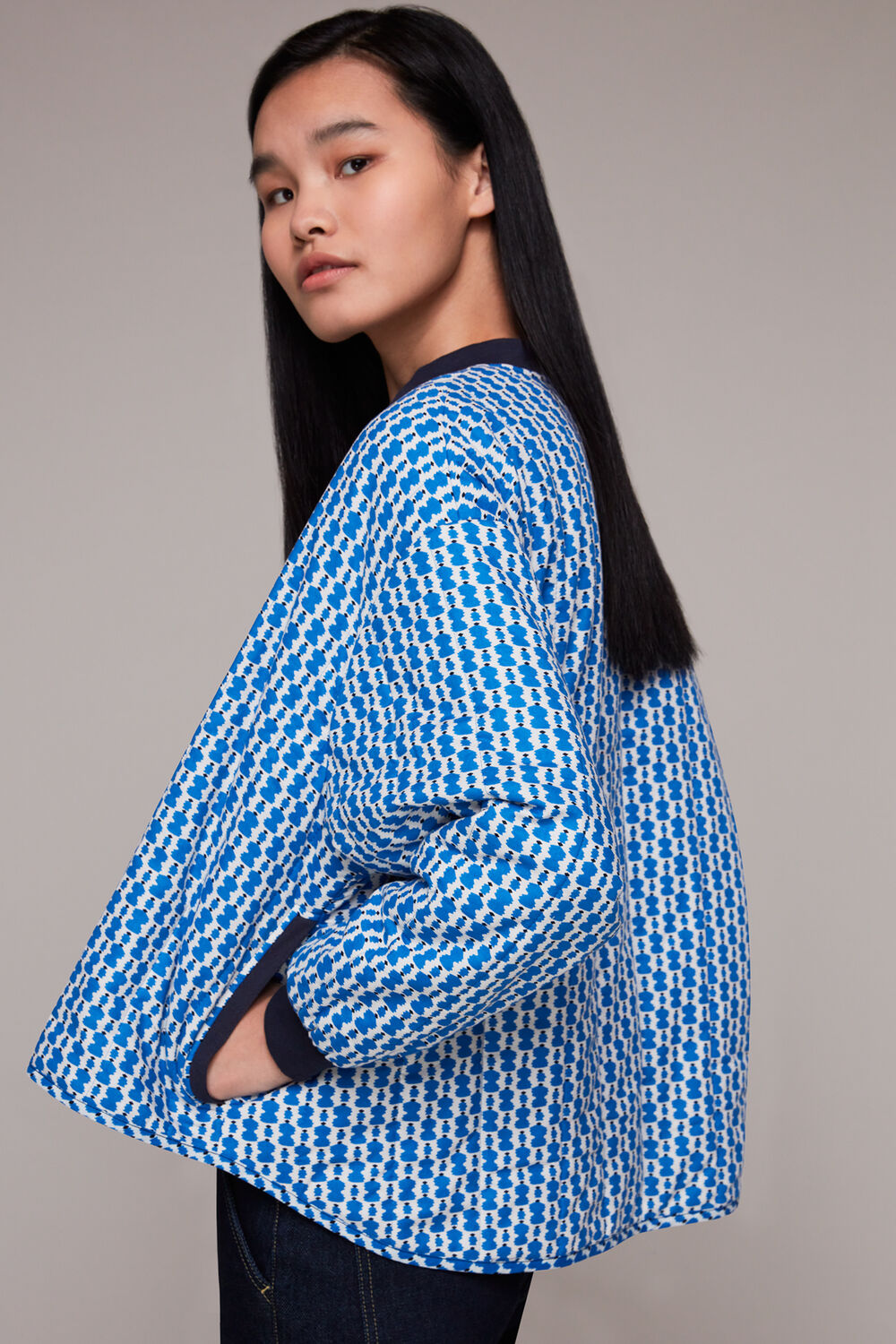 Vertical Stack Print Jacket