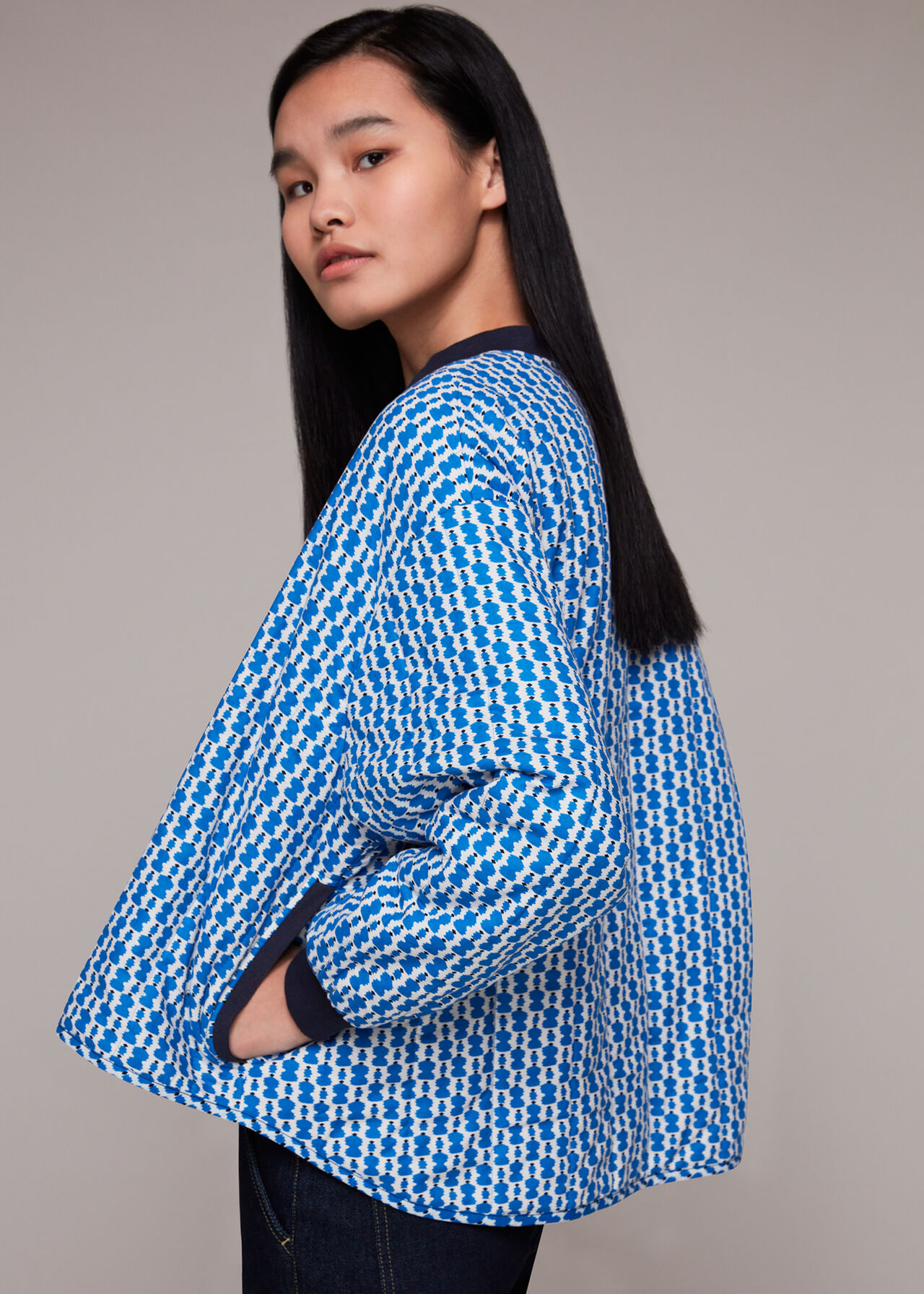 Vertical Stack Print Jacket