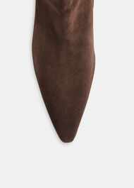 Suede Pointed Kitten Heel Boot