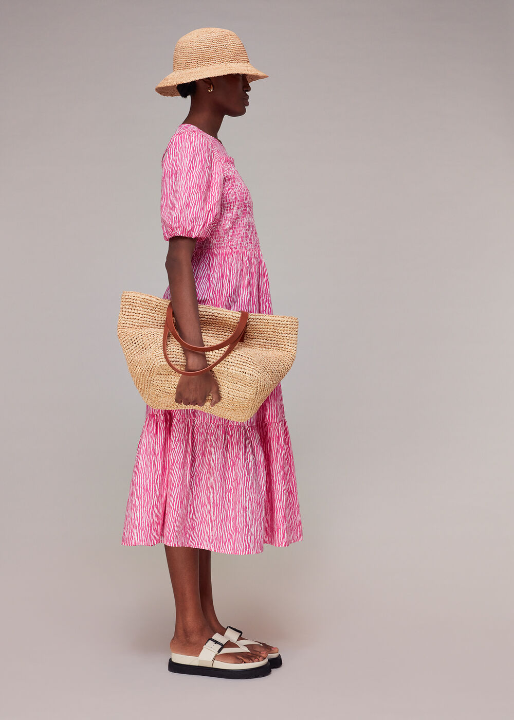 Uneven Lines Midi Dress