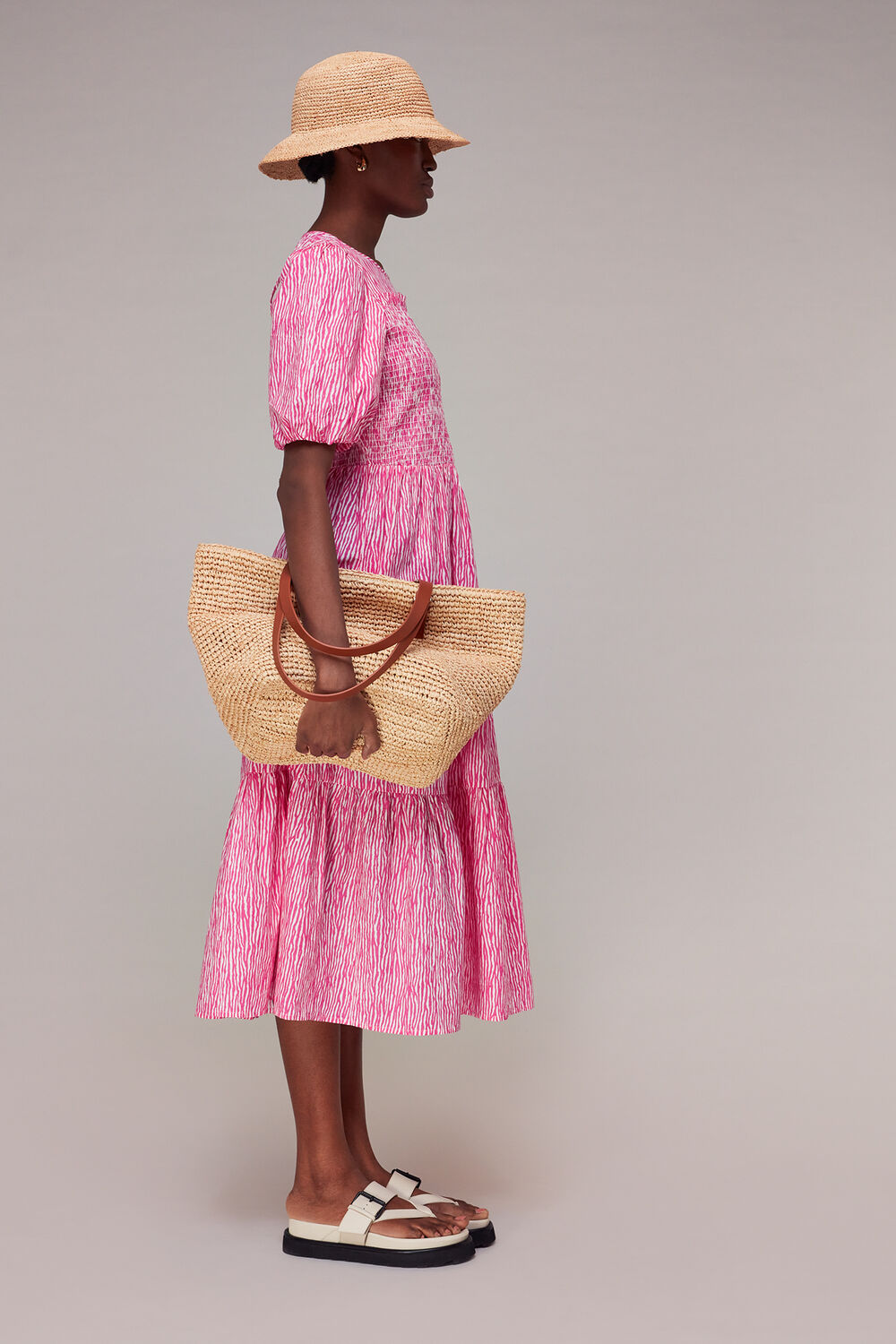 Uneven Lines Midi Dress
