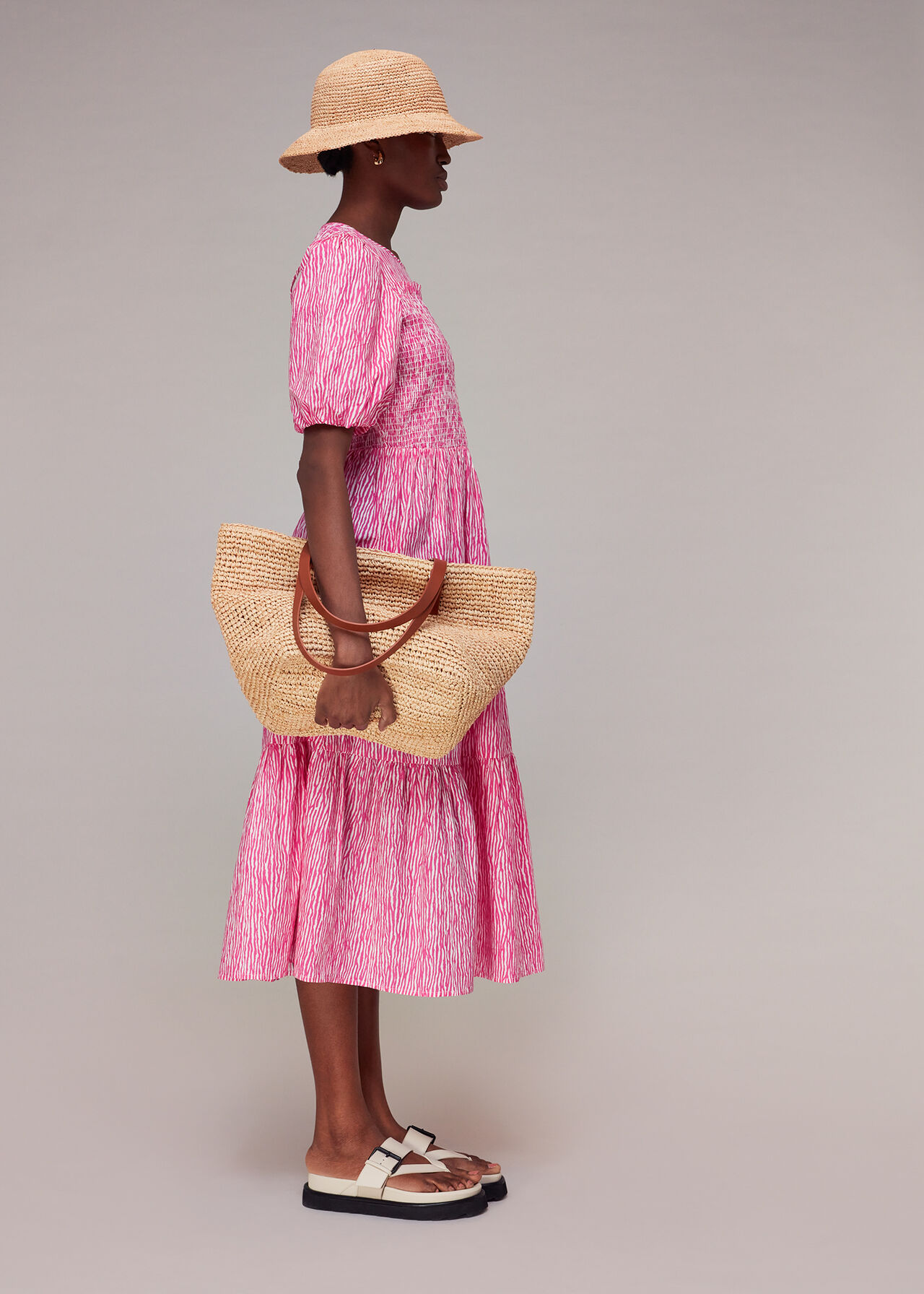 Uneven Lines Midi Dress