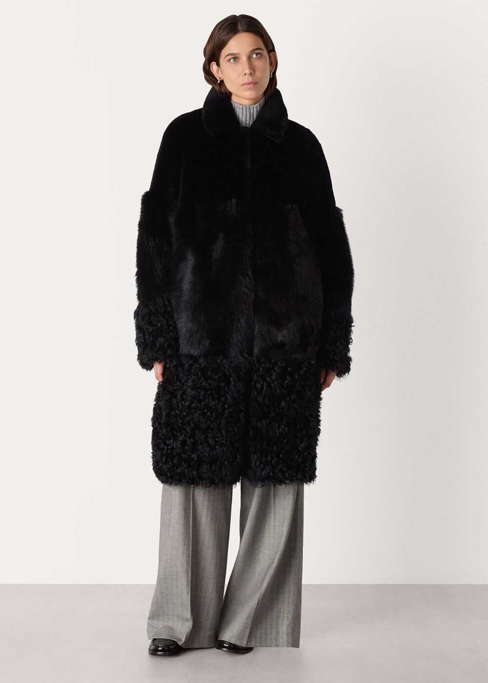 Cossma Shearling Longline Coat