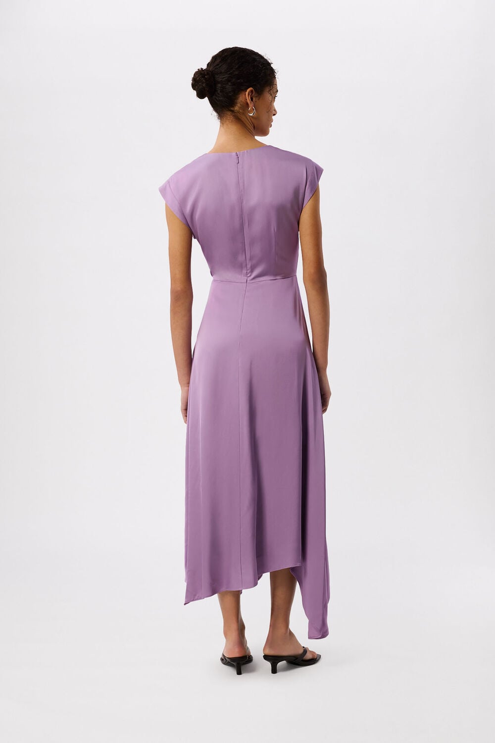 Lace Insert Asymmetric Dress