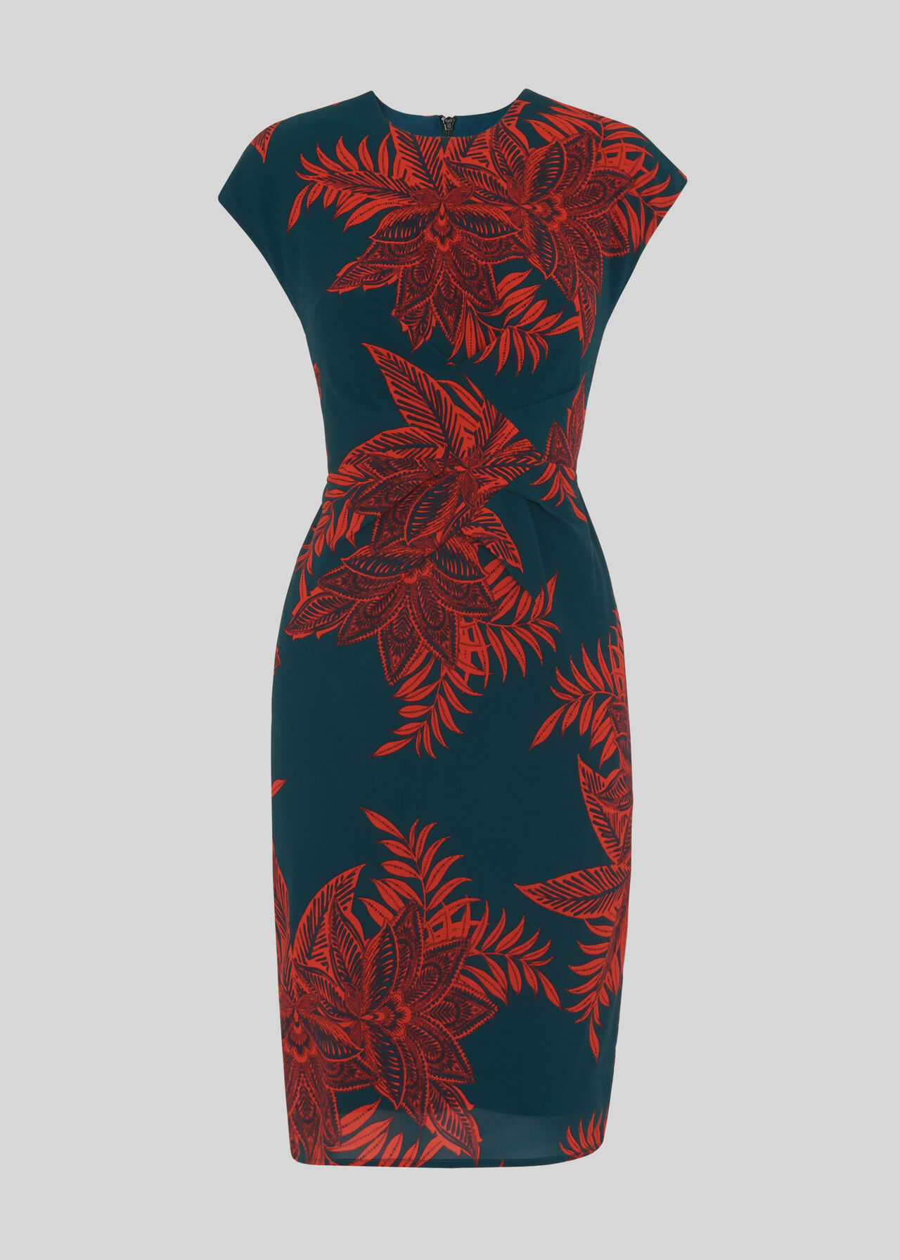 Palmyra Print Silk Bodycon Green/Multi