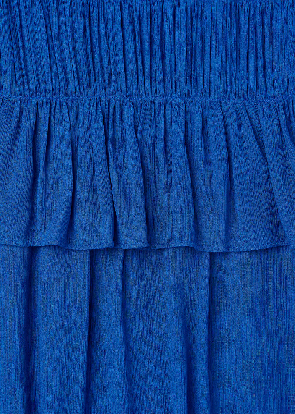 Shirred V Neck Midi Dress