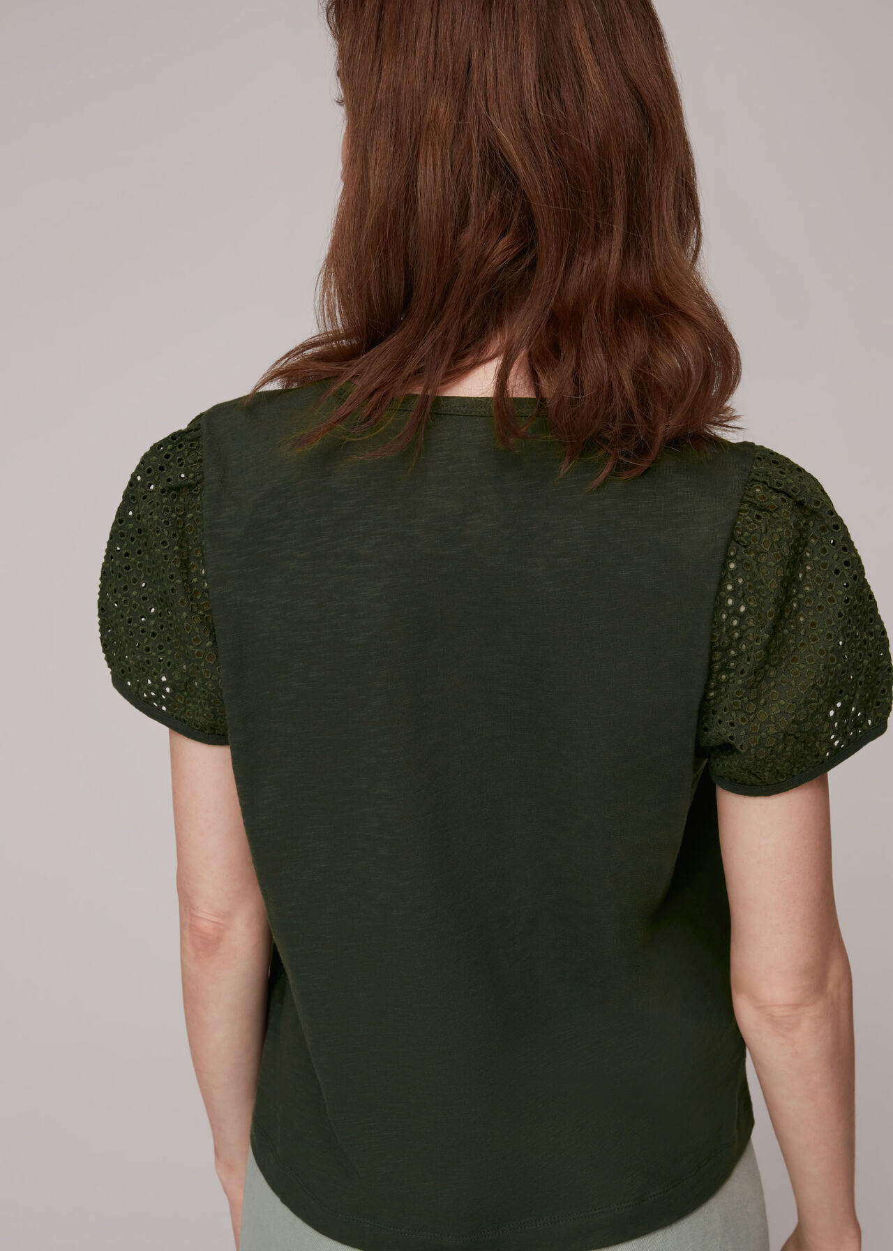 Broderie Puff Sleeve T-Shirt