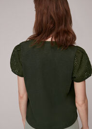Broderie Puff Sleeve T-Shirt