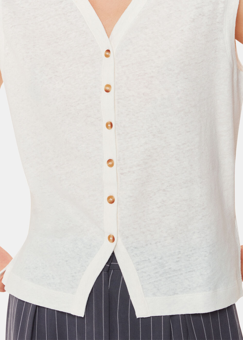 Linen Button Front Tank