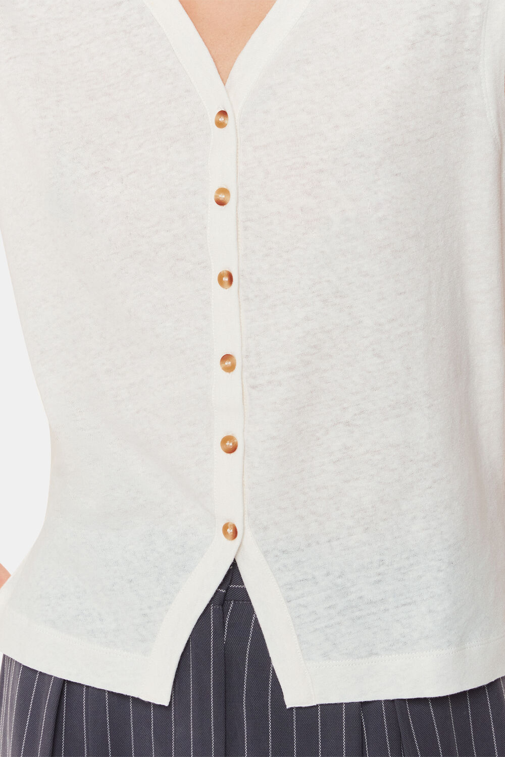 Linen Button Front Tank