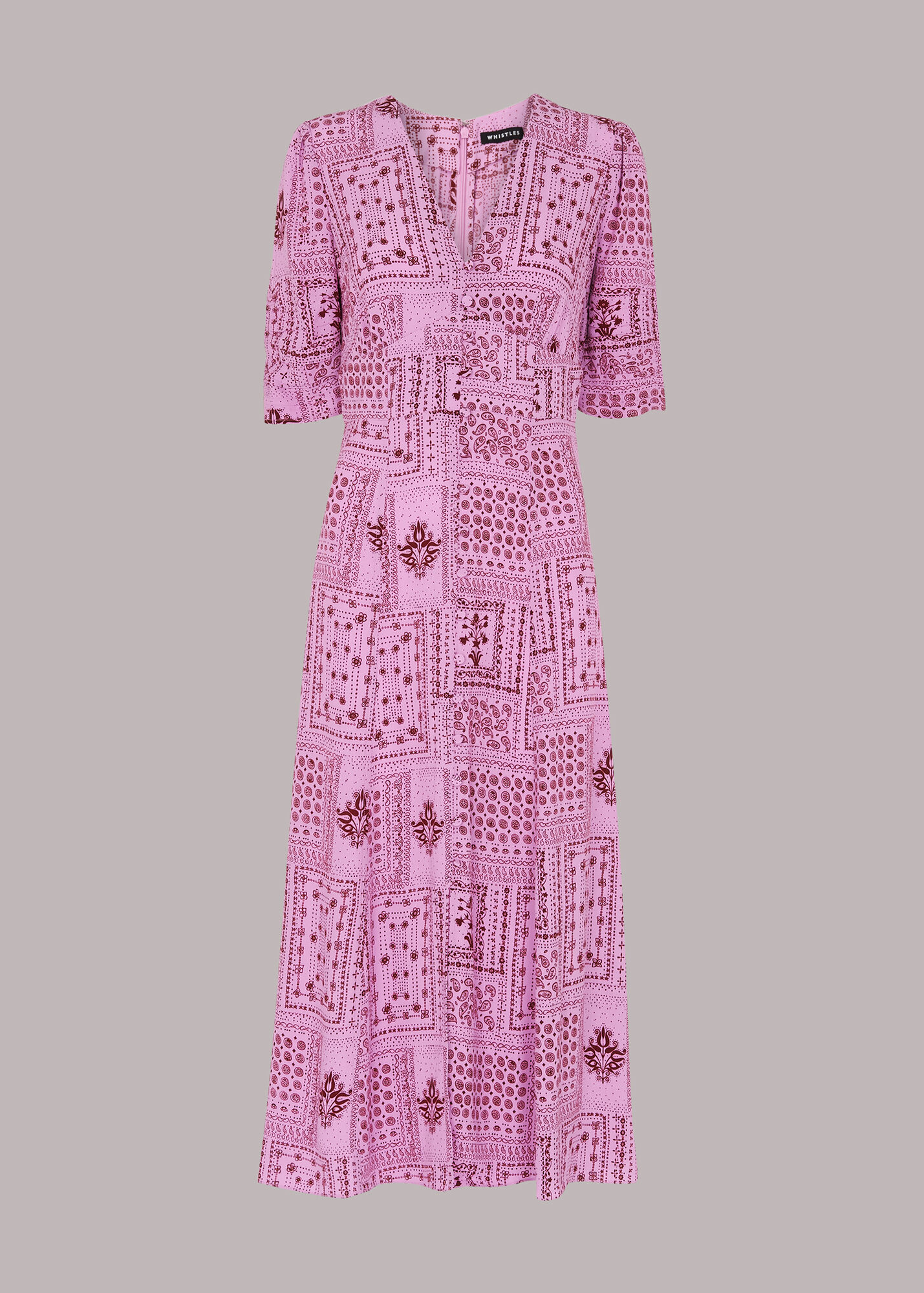 Pink/Multi Bandana Print Neave Dress WHISTLES Whistles US