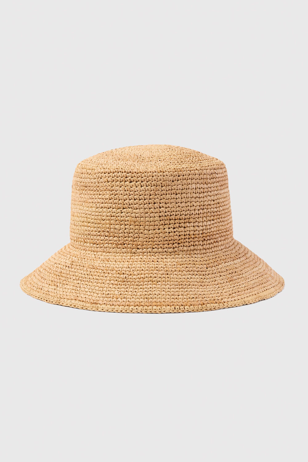 Neutral Structured Straw Bucket Hat