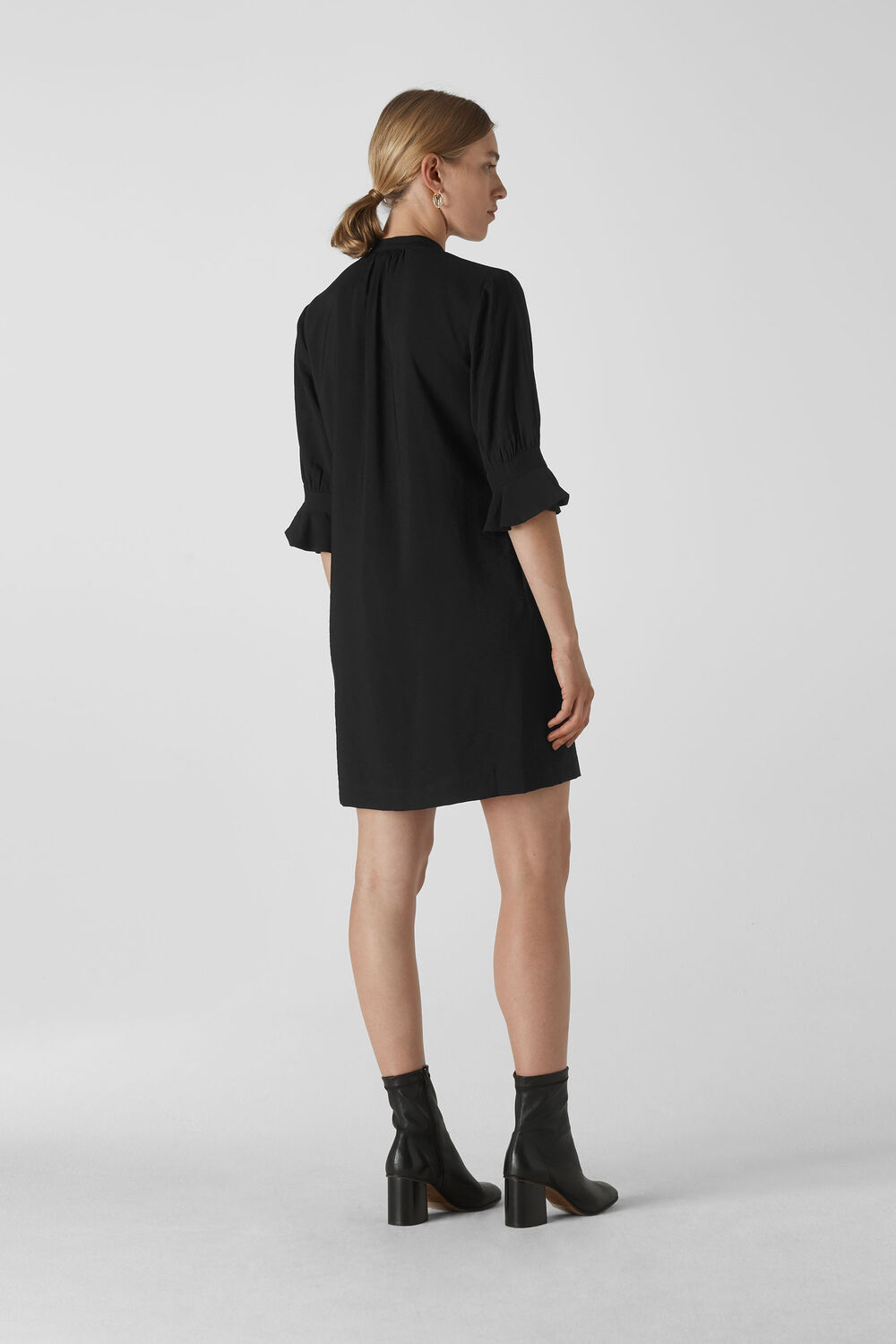 Sonia Frill Sleeve Dress Black