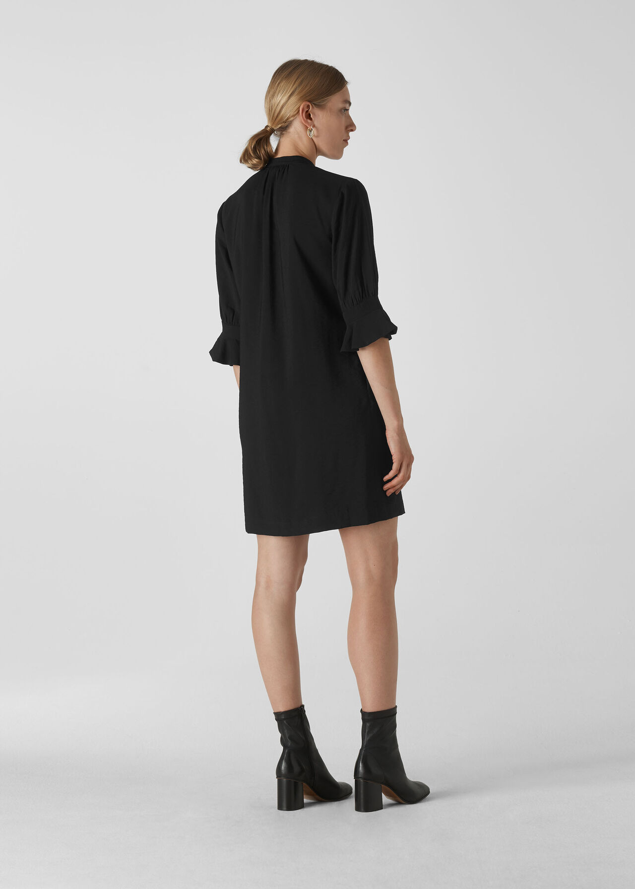 Sonia Frill Sleeve Dress Black