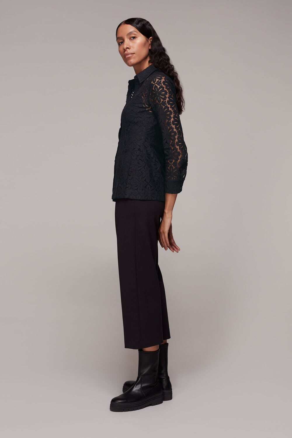 Longline Lace Detail Shirt