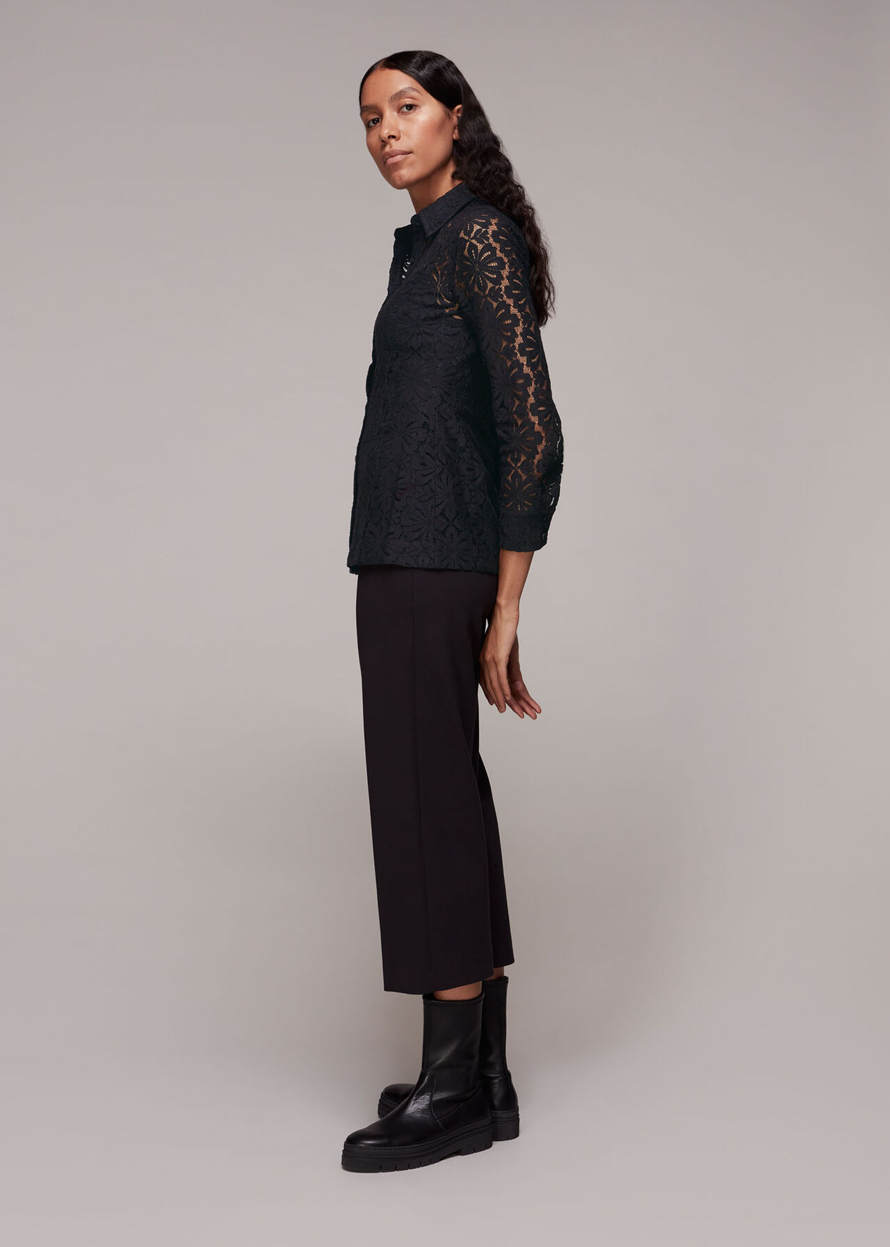 Longline Lace Detail Shirt