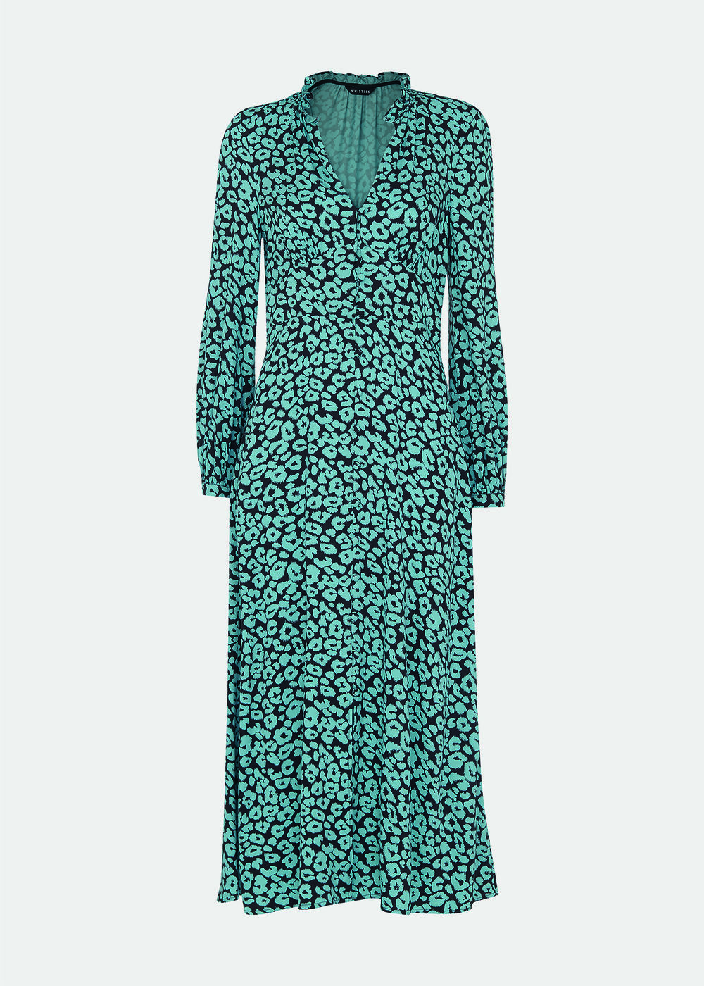Fuzzy Leopard Midi Dress
