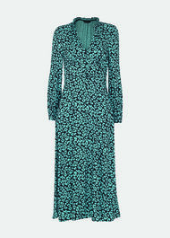 Fuzzy Leopard Midi Dress