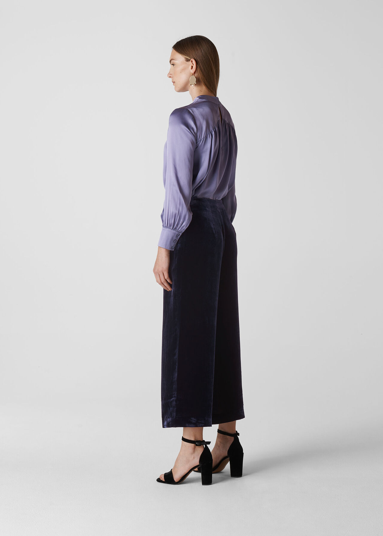 Velvet Silk Mix Trouser Purple