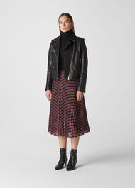 Stripe Sparkle Pleated Skirt