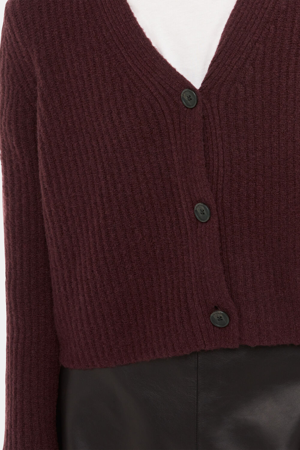 Wool Mix Rib Cardigan