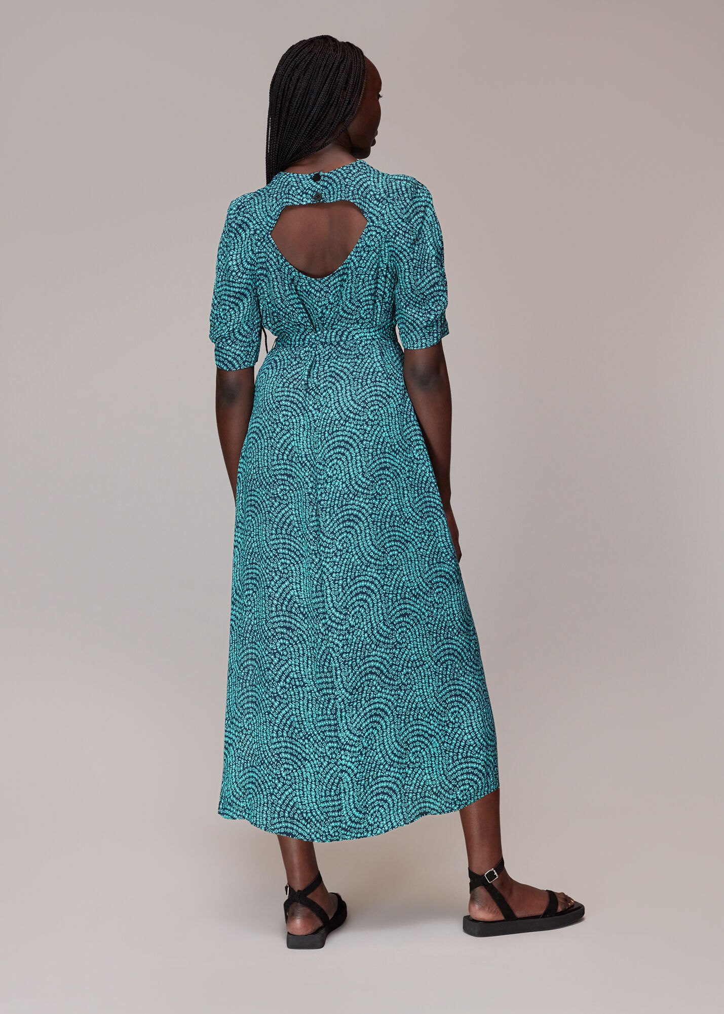 Whistles daisy on sale print midi dress