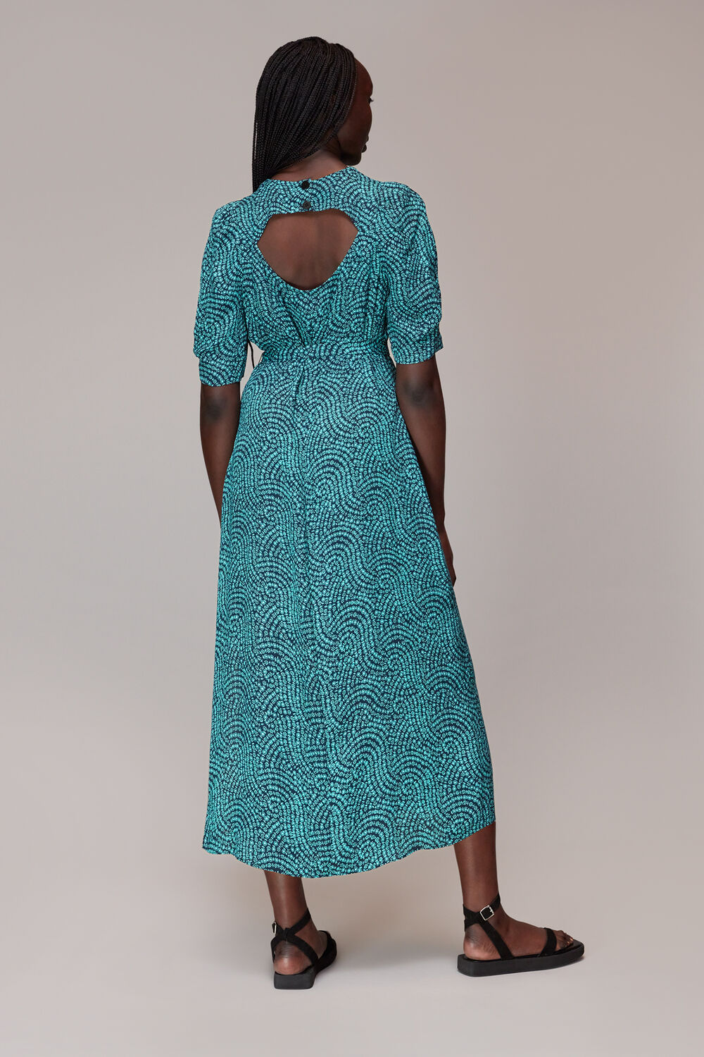 Daisy Waves Cut Out Midi Dress